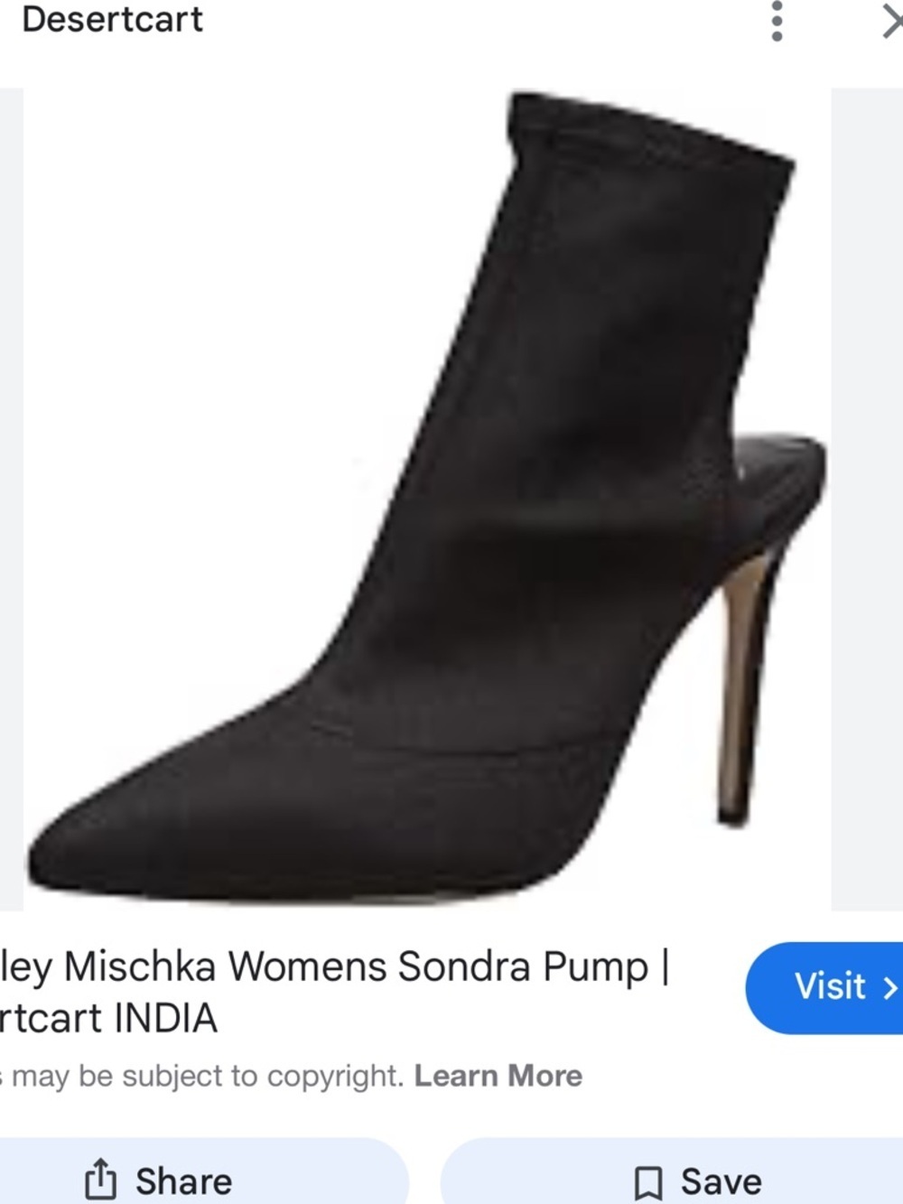 Jewel by Badgley Mischka Black Pointed Toe Stiletto Open Heel Size 7